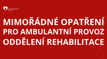 Mimořádné opatření pro ambulantní provoz Oddělení rehabilitace