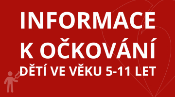 Ve FN Olomouc bude probíhat očkování dětí 5+ proti COVID-19